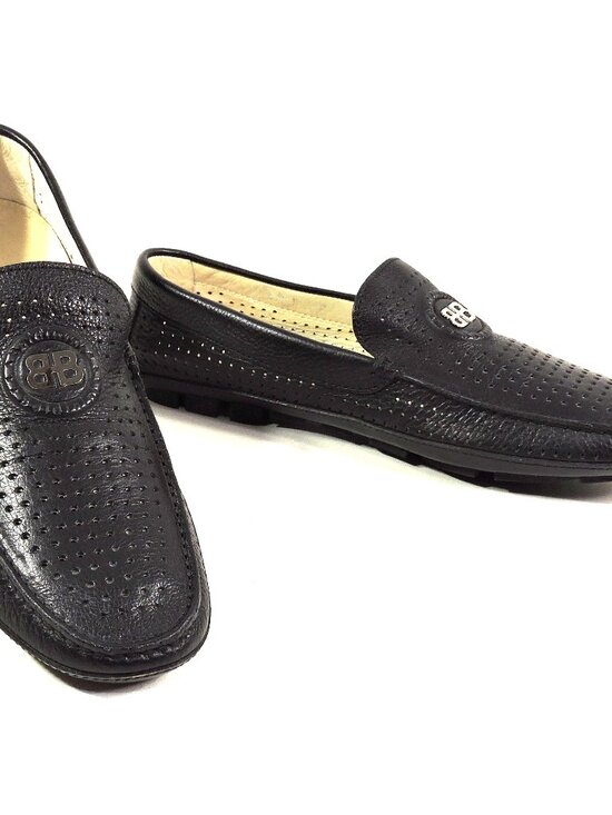 BALDININI ?? MEN\'S BLACK SOFT LEATHER COMFORT FLAT SUMMER LOAFERS main image 7
